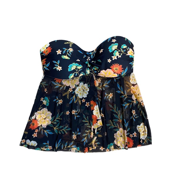 Kona Sol Swim Kona Sol Tankini Top Womens Extra Large Black Red